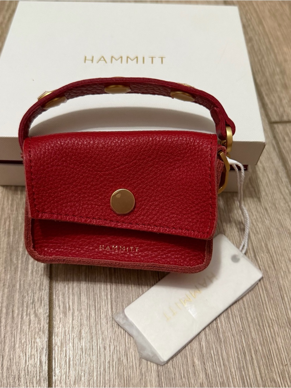 NWT Hammitt Red Leather Mini Purse Ornament